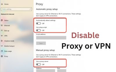 Disable Proxy or VPN